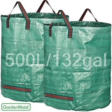 GardenMate® 2x 500L Gartensack PROFESSIONAL aus robustem Polypropylen-Gewebe (PP) -
